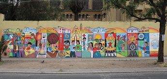 Mesa por un Territorio Inteligente y Sostenible inaugura mural en Parroquia de Lourdes de Quinta Normal