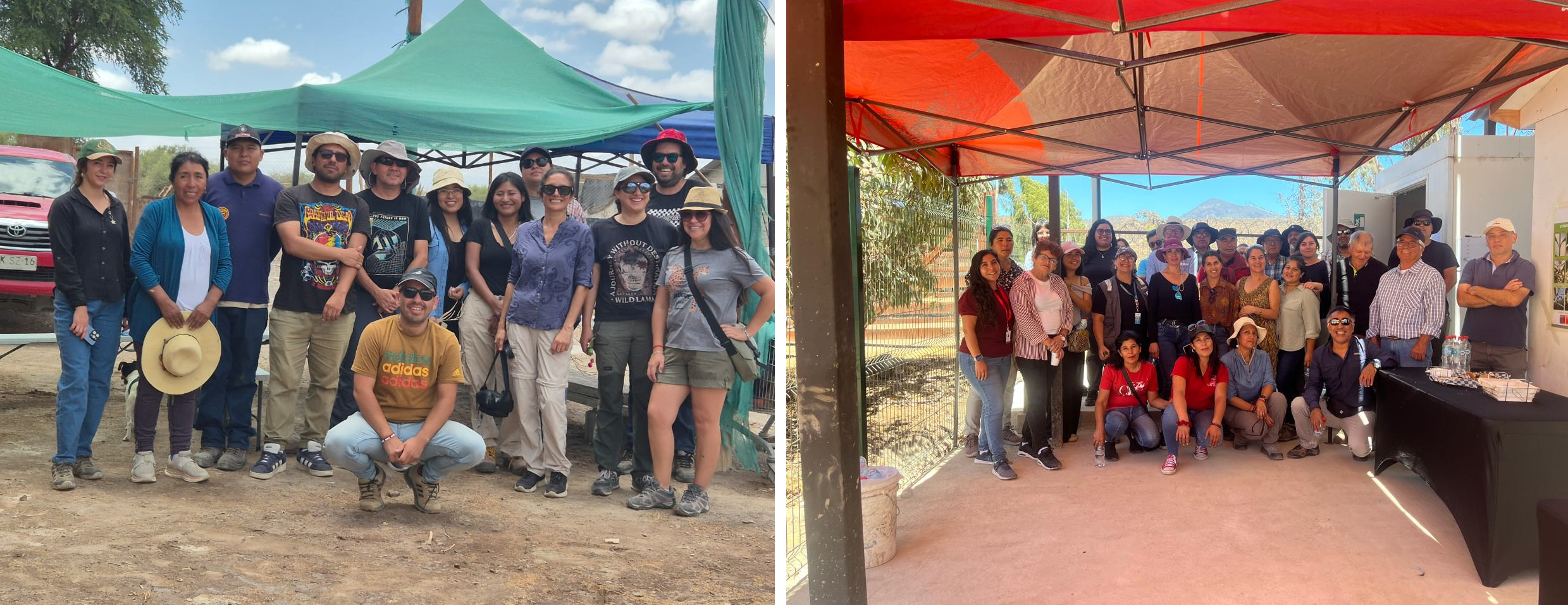 Fotos grupales de los equipos de INDAP que cursaron la escuela.