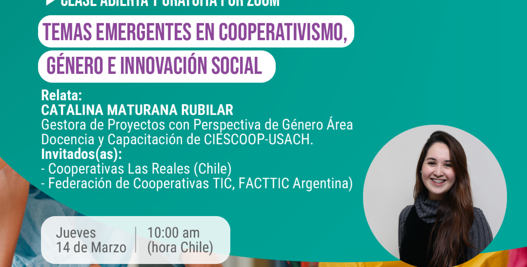Clase abierta y gratuita: Temas emergentes en cooperativismo, género e innovación social 