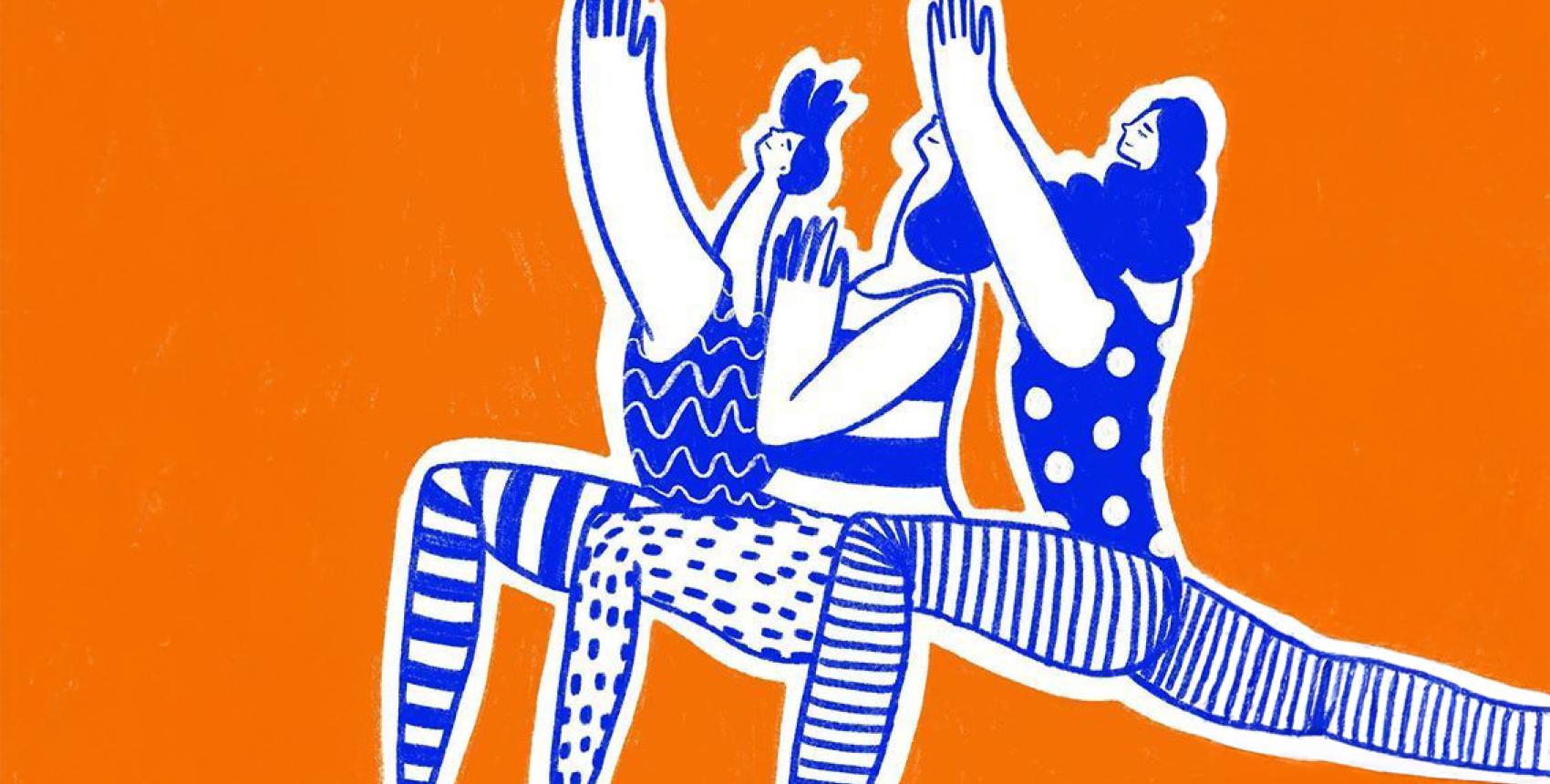 Personajes haciendo Yoga