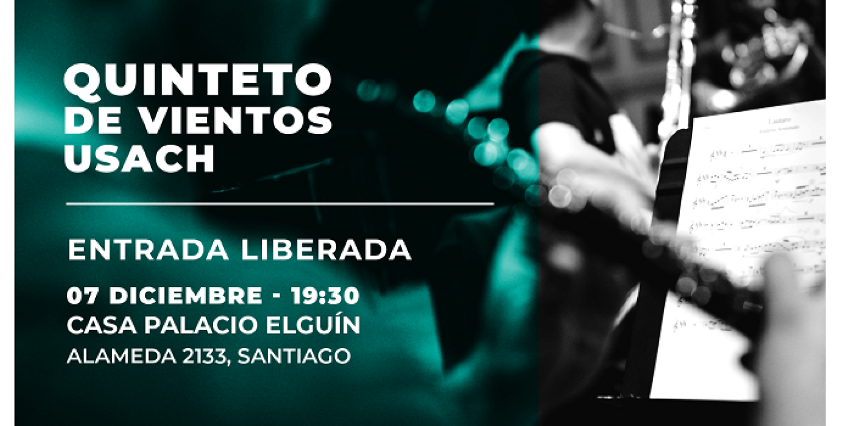 Concierto del Quinteto de Vientos Usach en Casa Palacio
