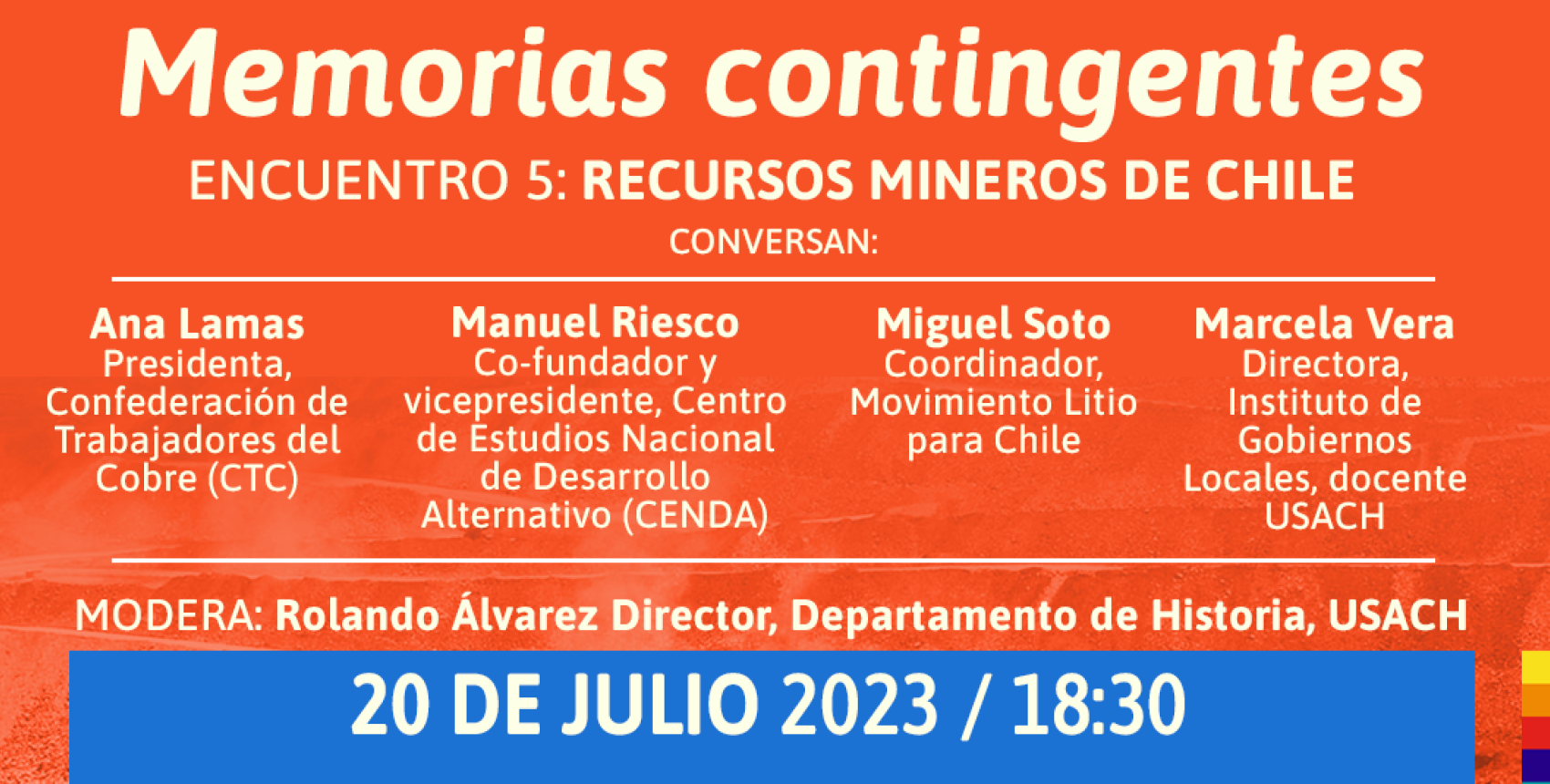 Recursos Mineros de Chile, quinto encuentro del ciclo "Memorias contingentes"