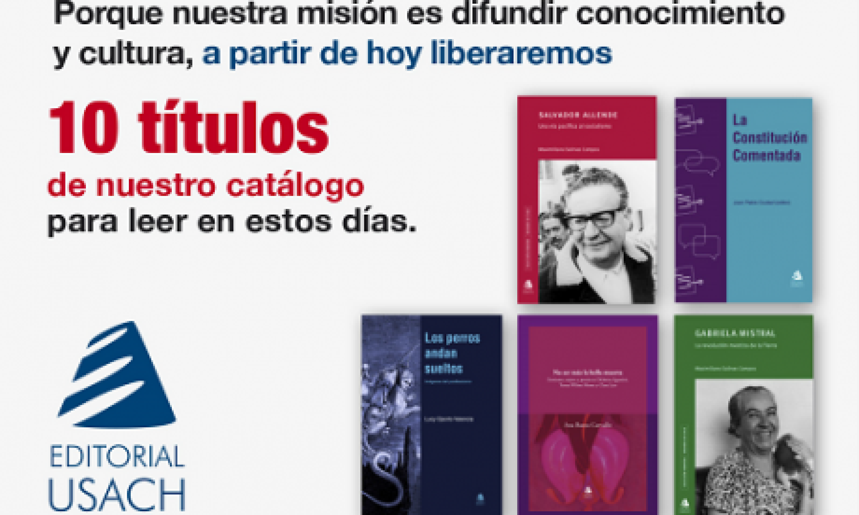Editorial USACH libera diez títulos en versión digital para lectura online y descarga gratuita