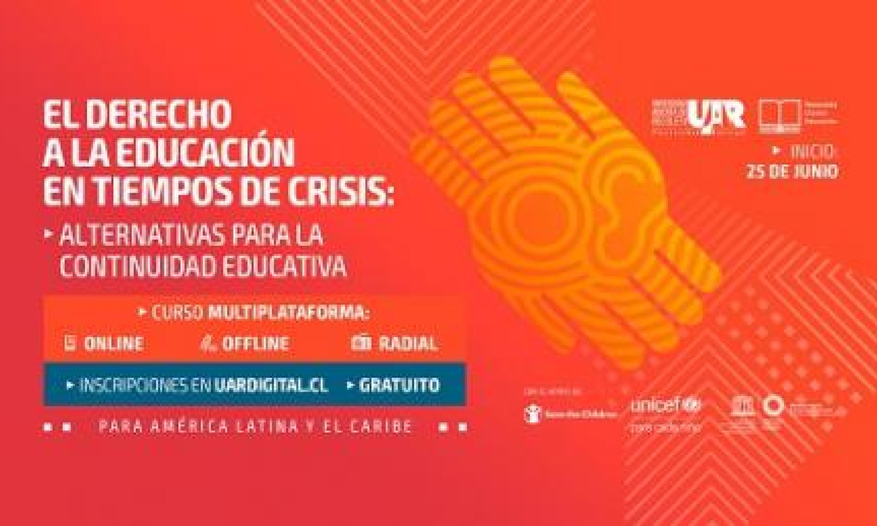 Organismos internacionales convocan a curso multiplataforma para garantizar el derecho a la educación en contextos de crisis