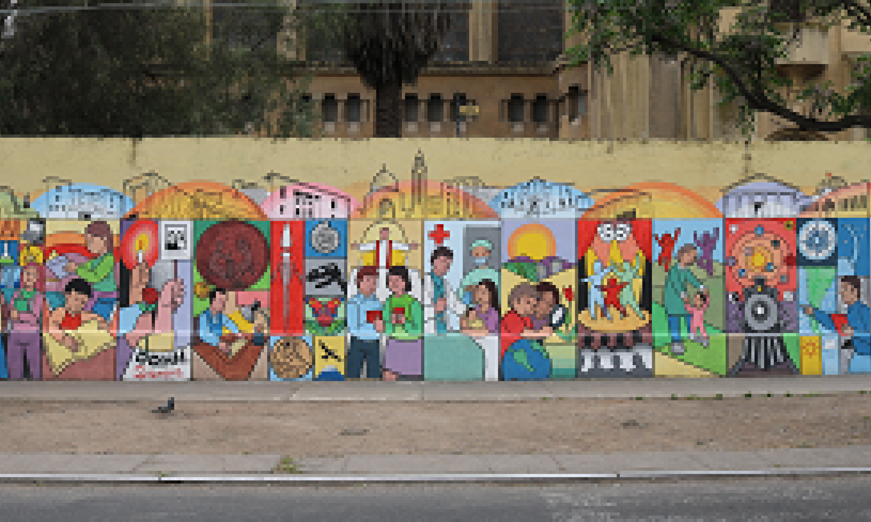 Mesa por un Territorio Inteligente y Sostenible inaugura mural en Parroquia de Lourdes de Quinta Normal